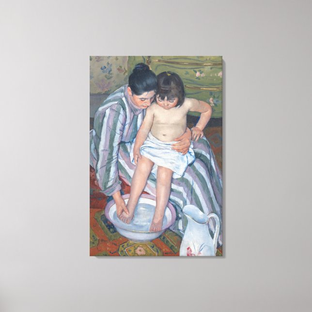 Barns bad, 1893 (olja på arbetsyta) canvastryck (Framsida)