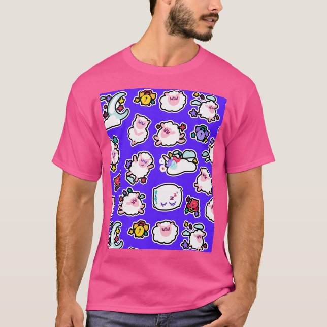 Barns Bedtime Kawaii Sheep Barns Cute and T Shirt (Framsida)