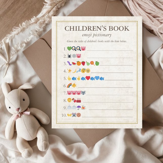 Barns Bok Emoji Pictionary Baby Shower Game (Children's Book Emoji Pictionary Storybook Baby Shower Game, Our next chapter, A new chapter begins)