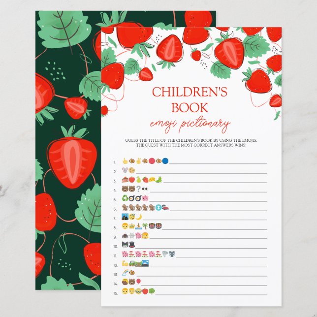 Barns Bok Emoji Pictionary Game Sweet Berry (Fram/baksida)