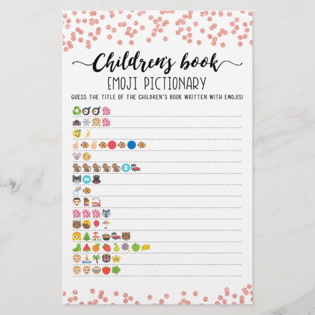 Barns Bok Emoji Pictionary med matchen Answers (Framsida)