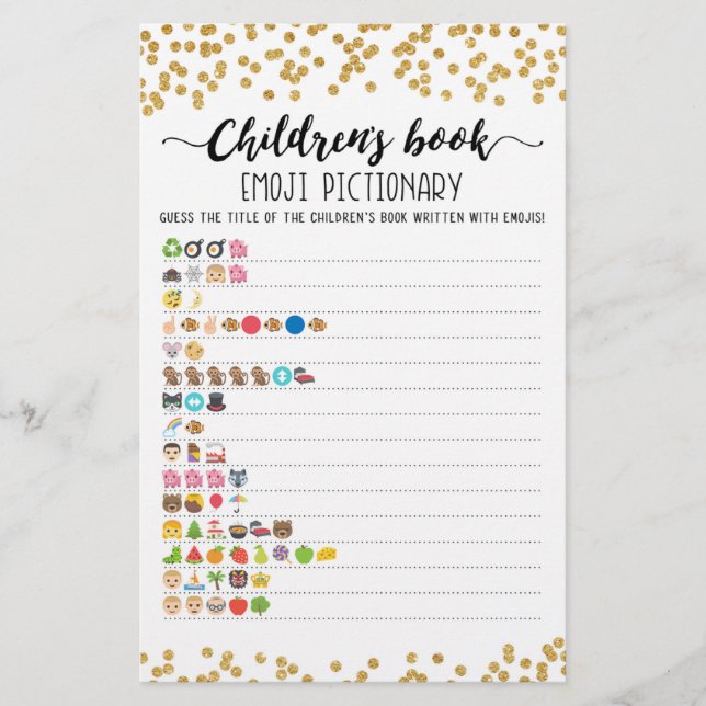 Barns Bok Emoji Pictionary med matchen Answers (Framsida)