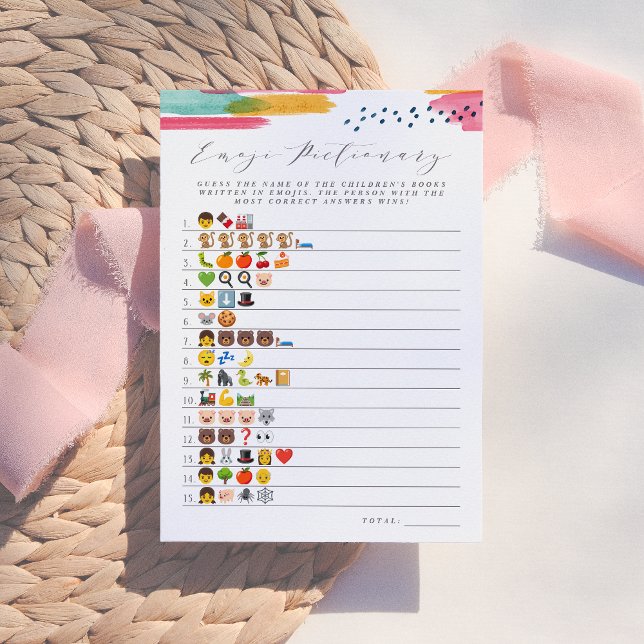 Barns Bok Emoji Pictionary | Rosa och blått Inbjudningar (Skapare uppladdad)