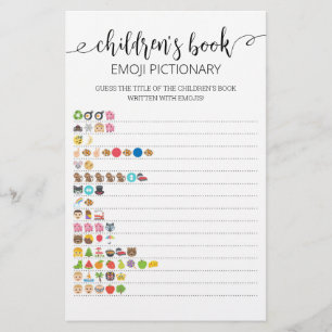 Barns Bok Emoji Pictionary-spel med svar