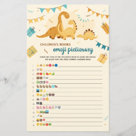 Barns Bokar Emoji Pictionary Game Dinosaurs