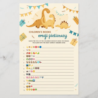 Barns Bokar Emoji Pictionary Game Dinosaurs