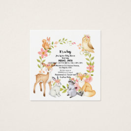 Barns bokar om skogar och skogsväxter i fyrkantigt visitkort