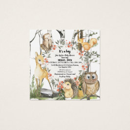 Barns bokar om skogar och skogsväxter i fyrkantigt visitkort