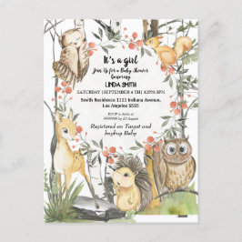 Barns bokar om skogar och skogsväxter i inbjudan vykort