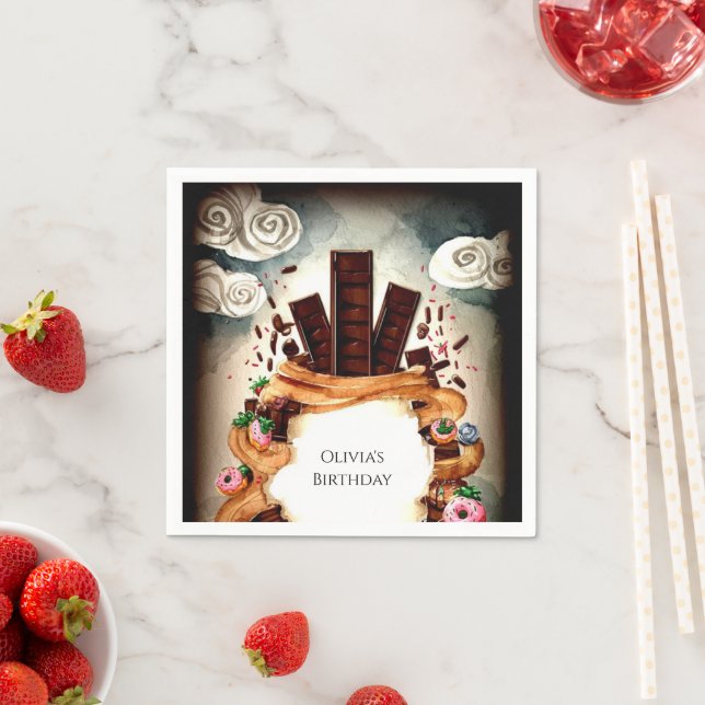 Barns chokladfödelsedag pappersservett (Insitu)