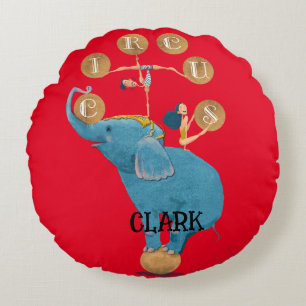 Barns cirkus tema Nursery Decor Rund Kudde