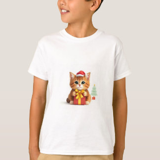 Barns Cute Hund och Kat jul T-Shirt" T Shirt
