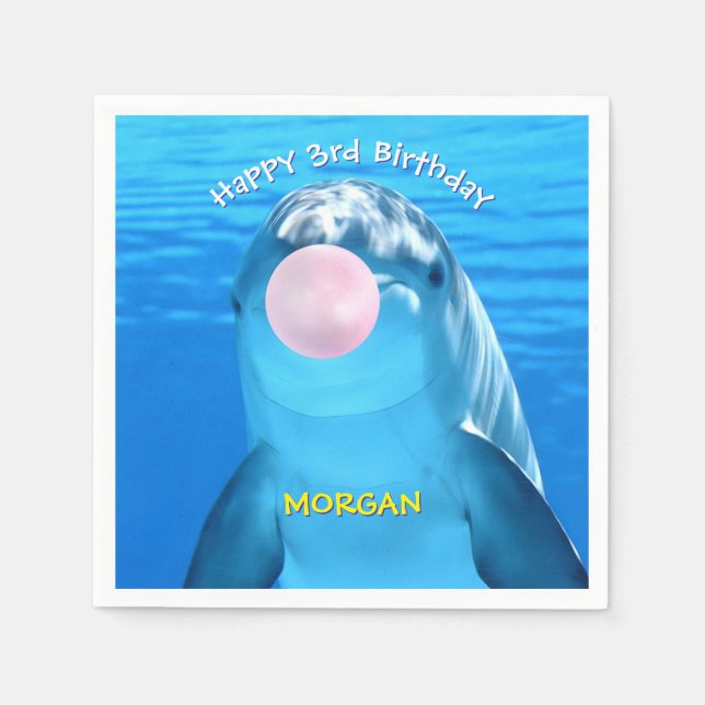 Barns dagsljus Dolphin Blowing Bubble, Namn Pappersservett (Framsidan)
