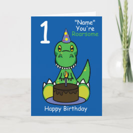 Barns dinosauriefödelsedagskort oavsett Namn Kort