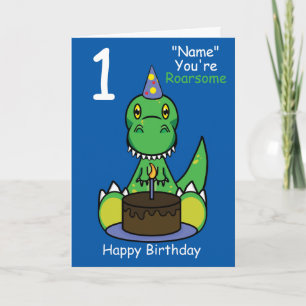 Barns dinosauriefödelsedagskort oavsett Namn Kort