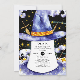 Barns enkla trollkarl födelsedag inbjudningar