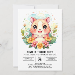 Barns fantastiska Hamster Birthday Inbjudningar