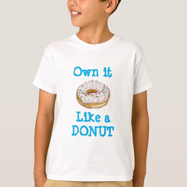 Barns fantastiska Novelty ÄGER DET SOM EN DONUT T Shirt (Framsida)