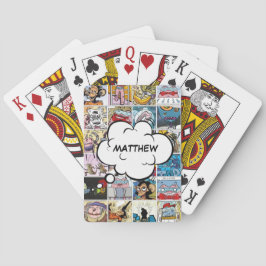 Barns färgstarka Coola Tecken Ansikte Collage Namn Casinokort