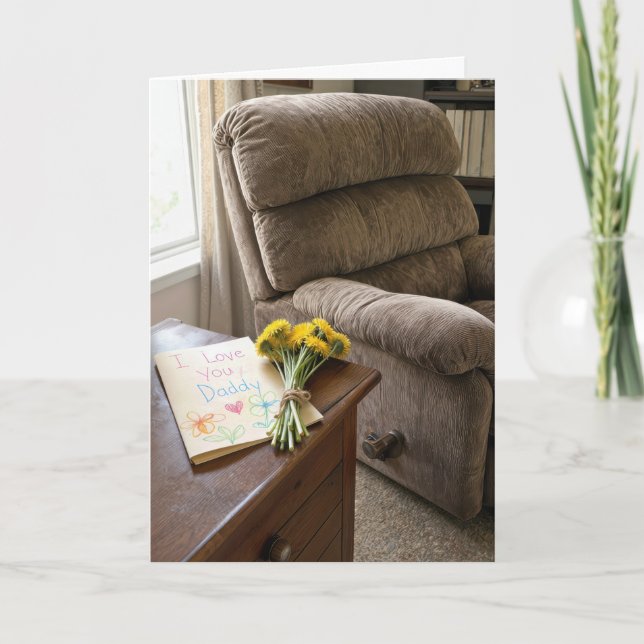 Barns fars dag-kort i krita konst kort (Framsida)