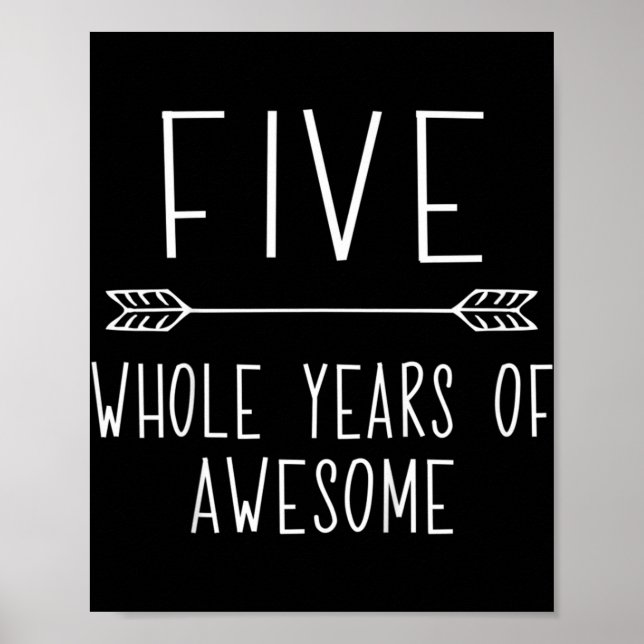 Barns femte födelsedag, 5 år gammal födelsedagspoj poster (Framsidan)