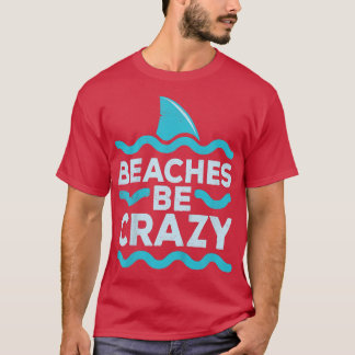 Barns fina stränder är Crazy Shark Kids Beach Vaca T Shirt