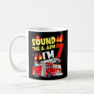 Barns Fire Lastbil 7:e Birthday Boy Firefighter 7 Kaffemugg