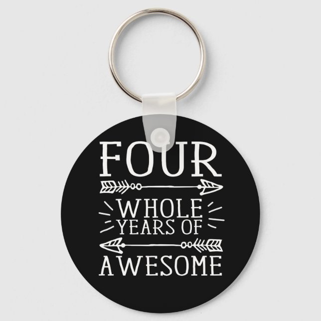 Barns fjärde födelsedag, 4 år gammal födelsedagstj nyckelring (Framsida)