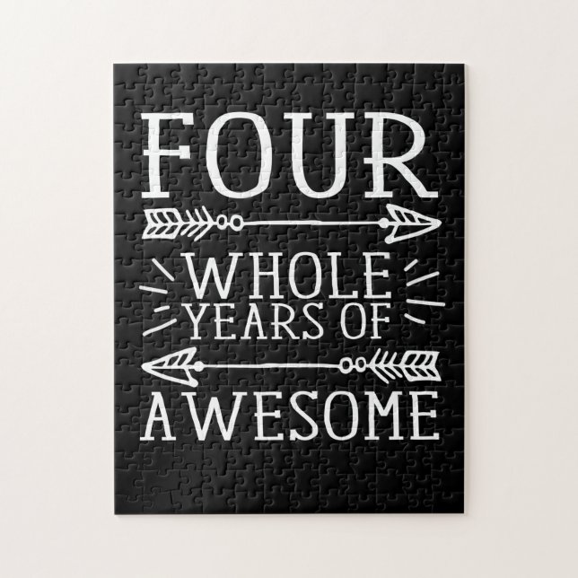 Barns fjärde födelsedag, 4 år gammal födelsedagstj pussel (Vertikal)