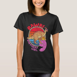 Barns flicka 9:e födelsedagen i Rawr! Parasaurolop T Shirt