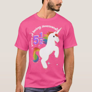 Barns flickor halv födelsedag Unicorn Shirt 5.5 5  T