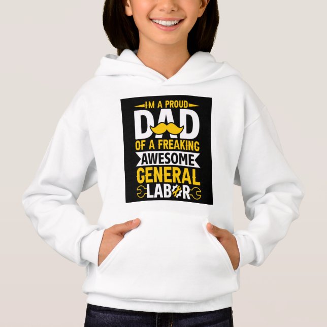 Barns flickor Proud Pappa Hoodies & Sweatshirtss T Shirt (Framsida)