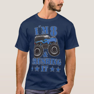 Barns födelsedag 8 år gamla monsterbarn i Lastbil T Shirt