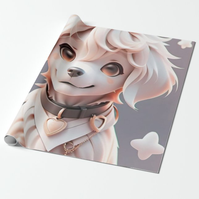 Barns födelsedag av Puppy Gift-avfall från Rosa Presentpapper (Utrullad)