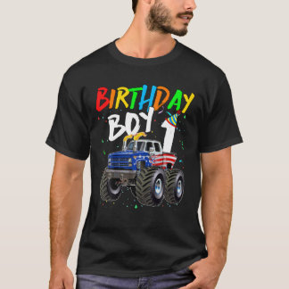 Barns födelsedag Boy 1 Year Old Monster Lastbil Fl T Shirt