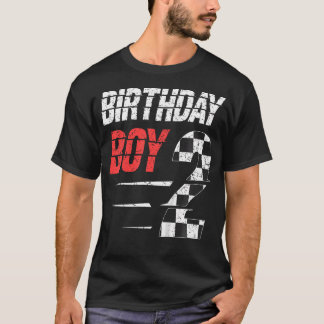 Barns födelsedag Boy 2, två Tävlor Flagga 2och föd T Shirt