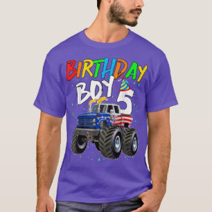 Barns födelsedag Boy 5 År gammal monster Lastbil F T Shirt