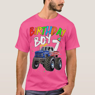 Barns födelsedag Boy 7 År gammal monster Lastbil F T Shirt