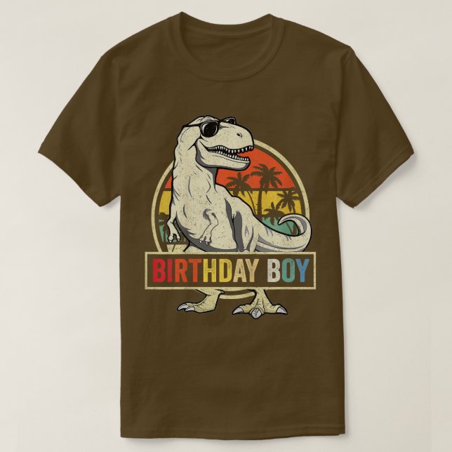 Barns födelsedag Boy Dino T Rex Dinosaur Boys Matc Shirt (Design framsida)