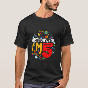 Barns födelsedag Boy I är 5 år gamla gåvor Småbarn T Shirt