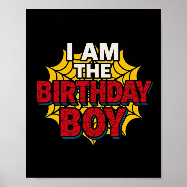 Barns födelsedag Boy Spider Theme Bday Party Match Poster (Framsidan)
