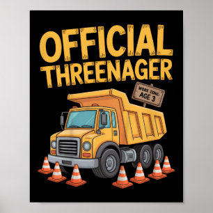 Barns födelsedag Boy Tre år gammal Threenager Cons Poster