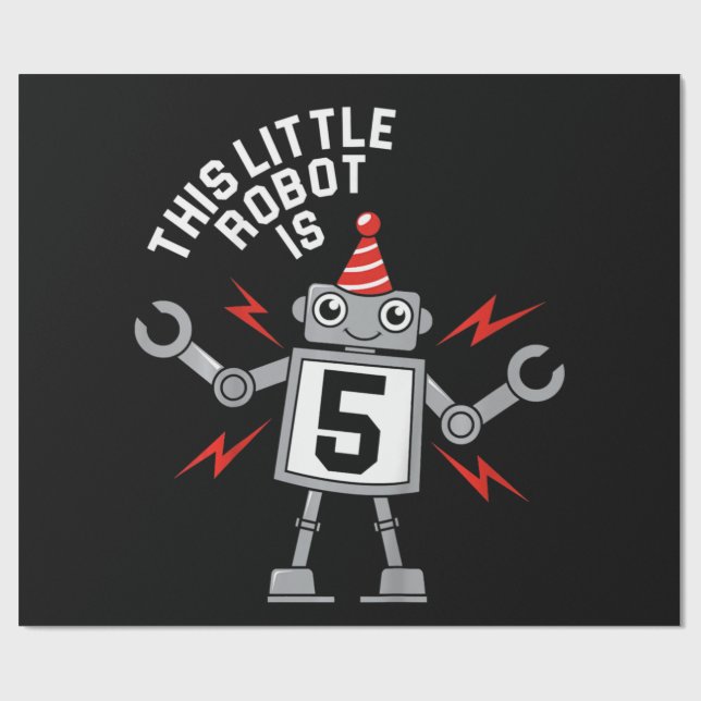 Barns födelsedag Boys Robot Robotics Costume Gift Presentpapper (Platt)