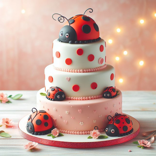 BARNS FÖDELSEDAG CAKE MED NYCKELPIGA TOP KORT (Skapare uppladdad)