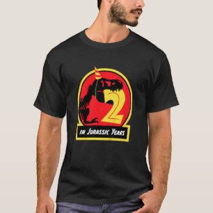 Barns födelsedag Dinosaur 2 år gammal jurassic Rex T Shirt