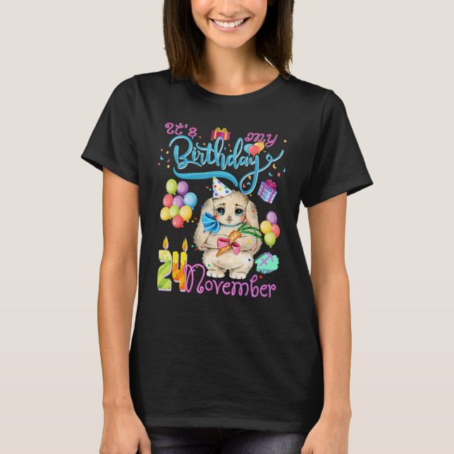 Barns födelsedag född november 24 barn t shirt (Framsida)