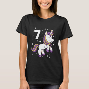 Barns födelsedag i 7:e 7 år Unicorn T Shirt