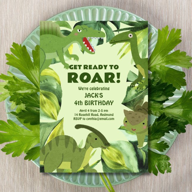 Barns födelsedag i Dinosaurs Inbjudningar (Skapare uppladdad)