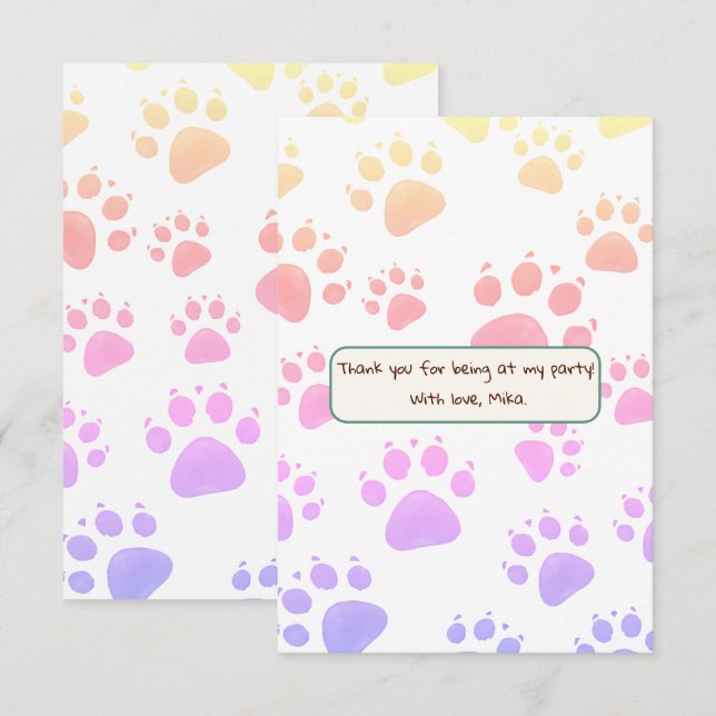 Barns födelsedag i Jungle Stil Tack Kort (Fram/baksida)