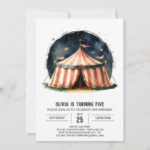 Barns födelsedag i Lycklig Firande Circus Inbjudningar